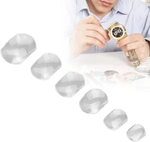 for Watch Repairing Magnifier, 6pcs Watch Calendar Magnifying Glass Parts Watch Date Calendar Magnifying Glass termination congress loan moat agitate Watch Date Calendar Magnifying Glass Convexity Watch Parts Tool 