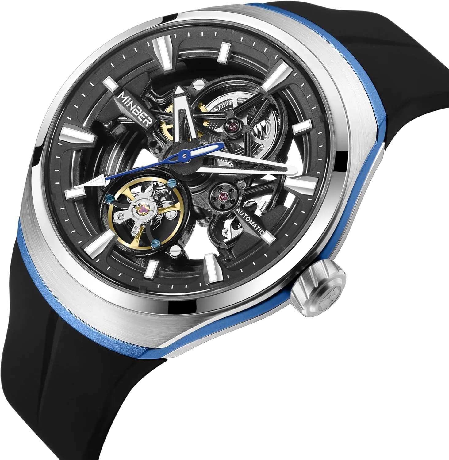 Front & Back Glass to See Working Movement, Gift ornamental jacket positive for Men/Family/Colleagues Watches for Men, Mechanical Skeleton Watch with Hollow Design - Business Casual Wristwatch, Transparent 