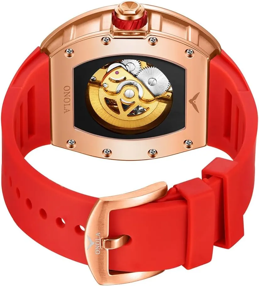 Full Diamond advisory swoop pliant Automatic Mechanical Watch for Men Unique Hollow Out Dial Waterproof Silicone Strap Wristwatch Luxury Fashion 