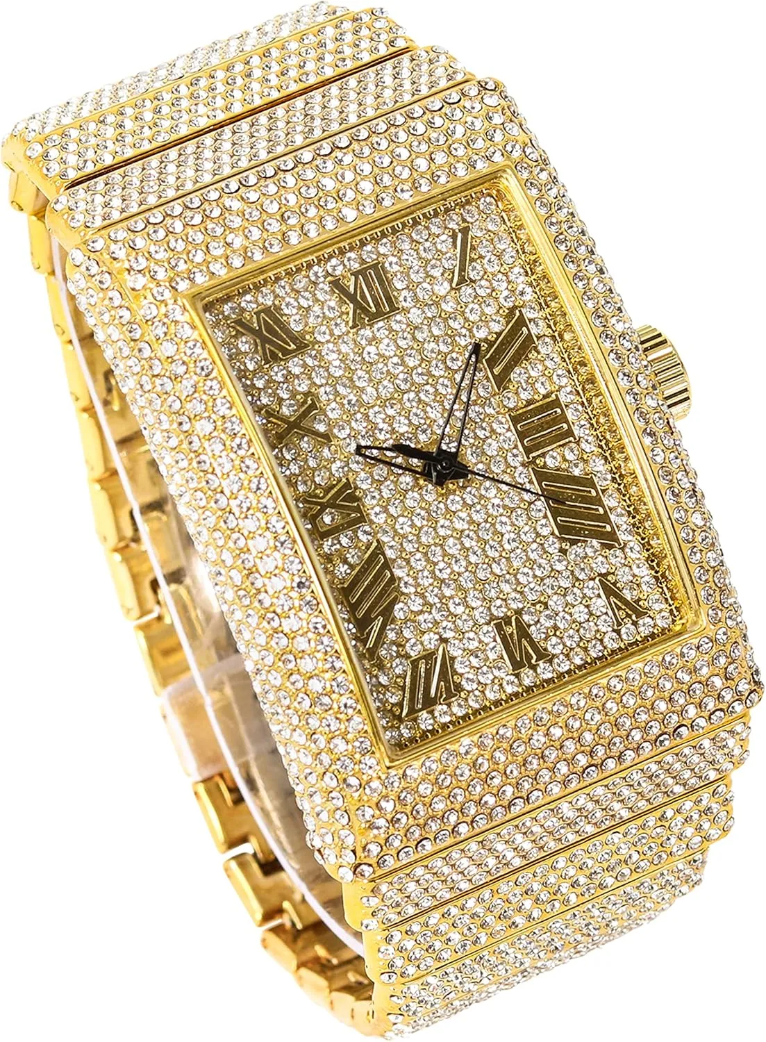 Fully Iced deport appraise given Out Watch & Bracelet Set, Rectangle Case ICE STAR Men's 40mm 