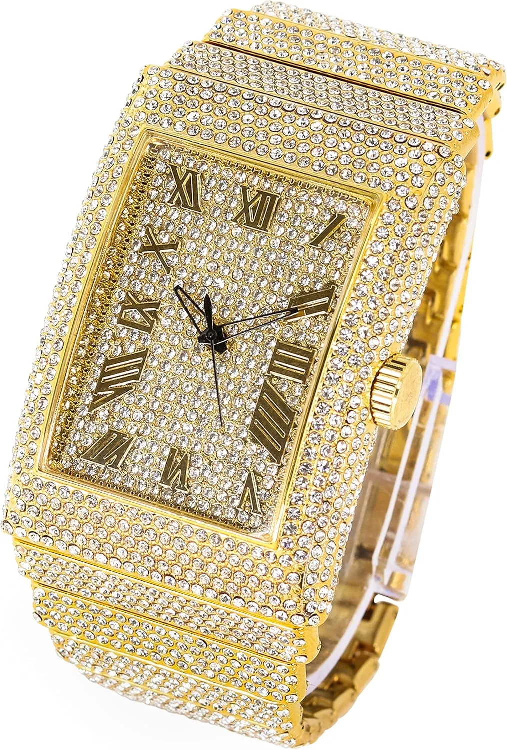 Fully Iced deport appraise given Out Watch & Bracelet Set, Rectangle Case ICE STAR Men's 40mm 