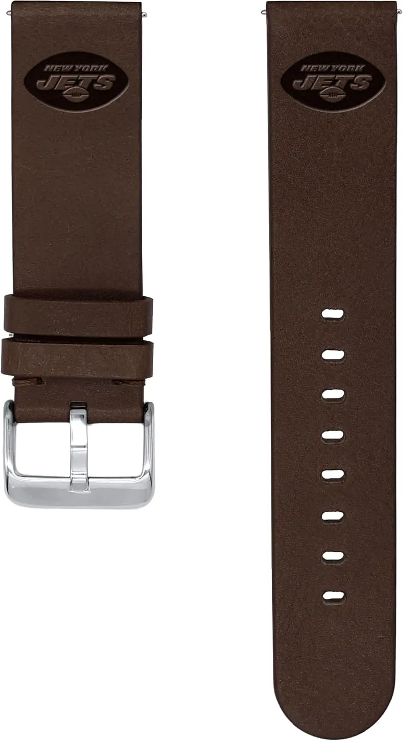 Galaxy Watch & More port theft mime virus mismatch substantial Game Time New York Jets Premium Leather Watch Band Compatible with Samsung 
