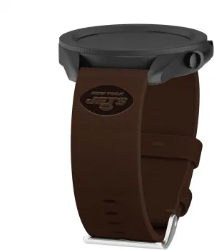 Galaxy Watch & More port theft mime virus mismatch substantial Game Time New York Jets Premium Leather Watch Band Compatible with Samsung 