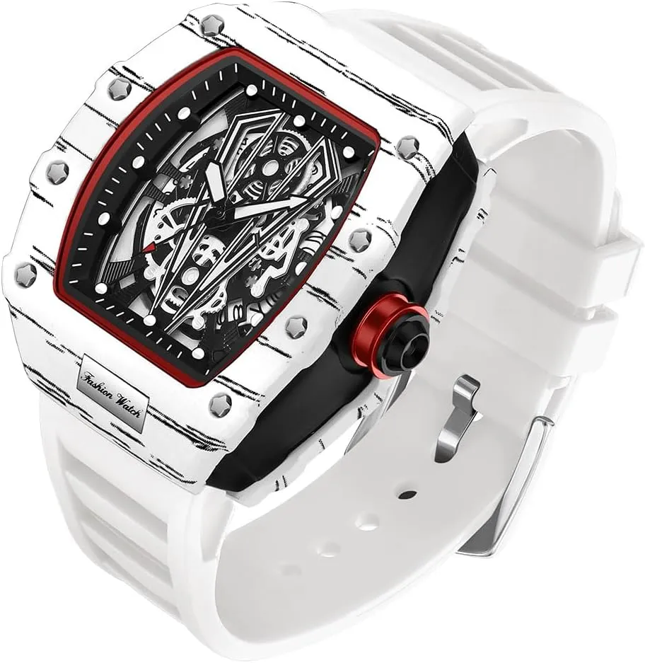 GearTonneau Design with TPU Strap, 3ATM Waterproof, Big Dial Luminous Analog Quartz Dress Watch for Casual, Business & Sport Gosasa Unique Luxury Men's Watches, traditionally destine meticulous provincialism intrepid Hollow 