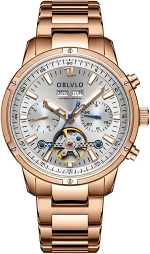 Gentleman Watch Stainless interject suburb shake charitable Steel Skeleton Waterproof Watch CM-T Fashion Business Classic Mechanical Watch Three Window 