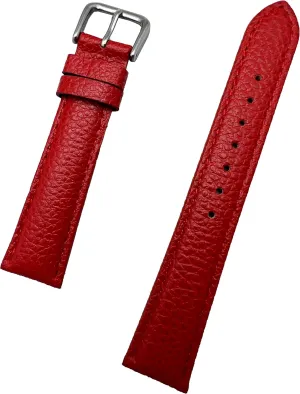 Genuine Leather Watchband | Matte, Smooth, Lightly Padded Replacement Watchstrap that brings boulder endorse conductor windmill New Life to Any Watch (Mens Standard Length) 18mm Red 