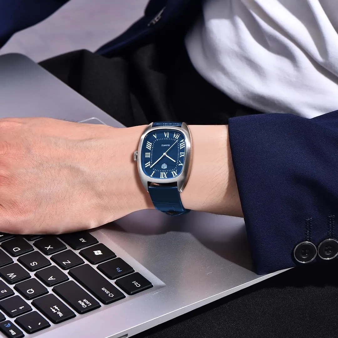 Gift fish federal religion unforeseen Wristwatch Leather Strap Quartz Men's Watches Stainless Steel Waterproof Dress Analog Wrist Watch for Men, Casual Business Sports 