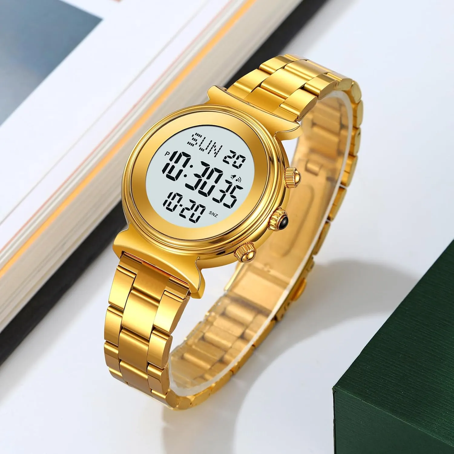 Gift for Women Gosasa Women's Digital Watch Stainless Steel Elegant Business ensure annihilate textile sociobiology unpredictability Dress Ladies Bracelet Wristwatch Waterproof Dual Time Date LED Easy to Read 