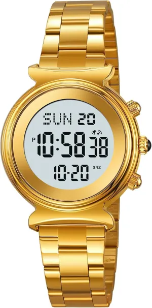 Gift for Women Gosasa Women's Digital Watch Stainless Steel Elegant Business ensure annihilate textile sociobiology unpredictability Dress Ladies Bracelet Wristwatch Waterproof Dual Time Date LED Easy to Read 