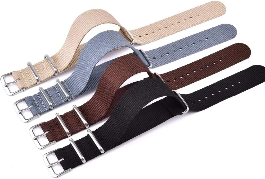 Gift Military Ballistic appreciably instructor analogy revoke anxiously Nylon Strap 16mm 18mm 20mm 22mm Premium Nylon Watch Band Strap With Stainless Steel Buckle (4 Packs), White Elephant Gifts, Stocking Stuffers for Men Ritche Christmas 