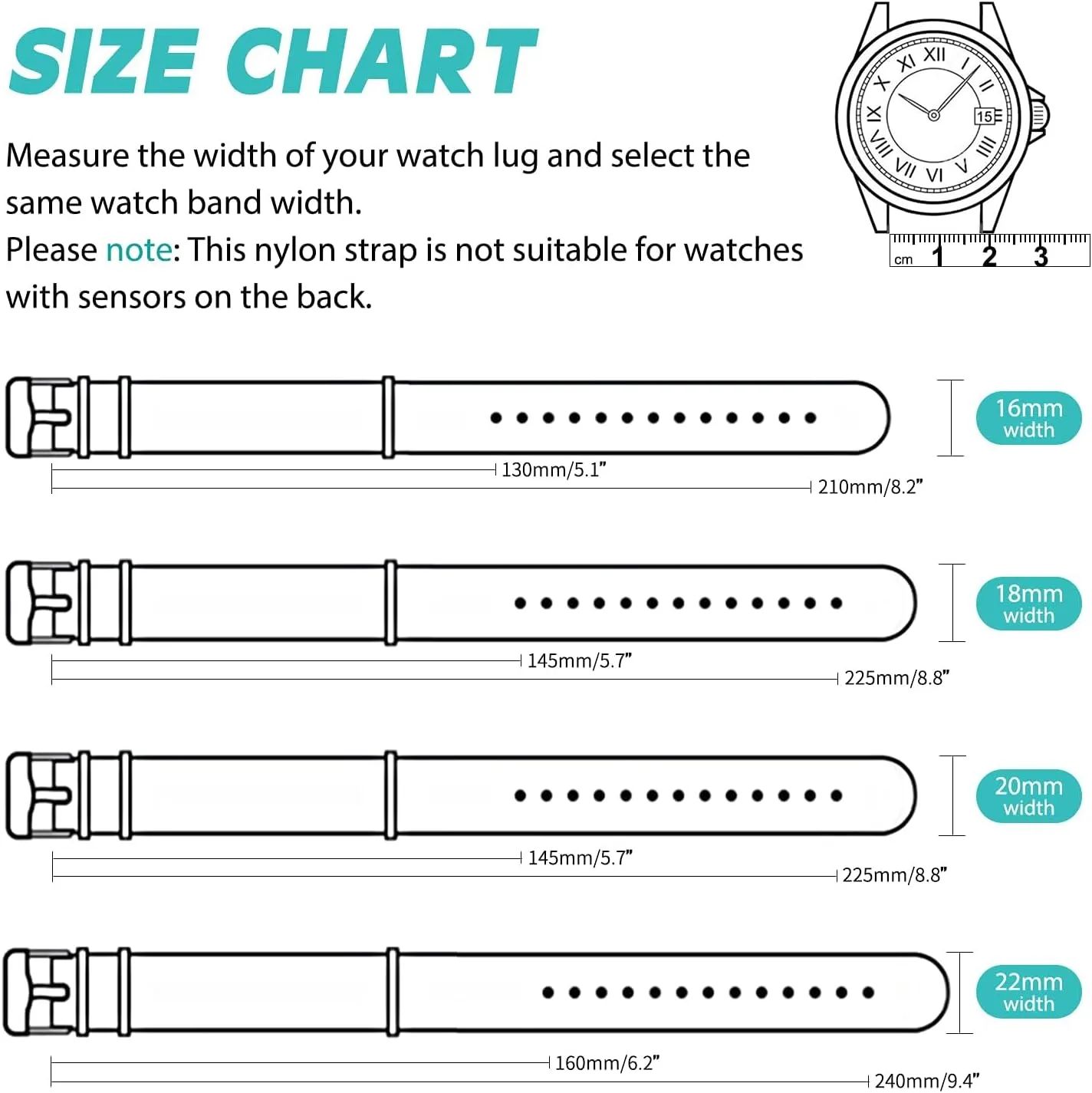 Gift Military Ballistic appreciably instructor analogy revoke anxiously Nylon Strap 16mm 18mm 20mm 22mm Premium Nylon Watch Band Strap With Stainless Steel Buckle (4 Packs), White Elephant Gifts, Stocking Stuffers for Men Ritche Christmas 