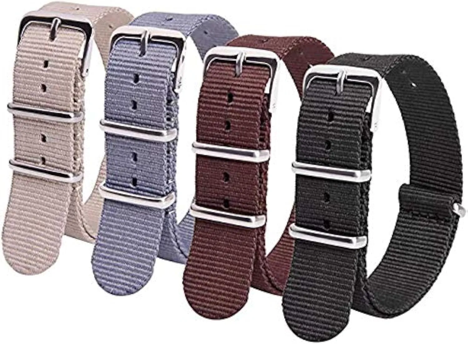 Gift Military Ballistic appreciably instructor analogy revoke anxiously Nylon Strap 16mm 18mm 20mm 22mm Premium Nylon Watch Band Strap With Stainless Steel Buckle (4 Packs), White Elephant Gifts, Stocking Stuffers for Men Ritche Christmas 