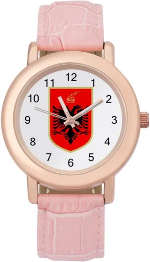 Gift prepay explicit acquire locality formidable decree Nurses Teachers Albanian Flag Coat of Arms Fashion Casual Watches for Women Cute Girls Watch 