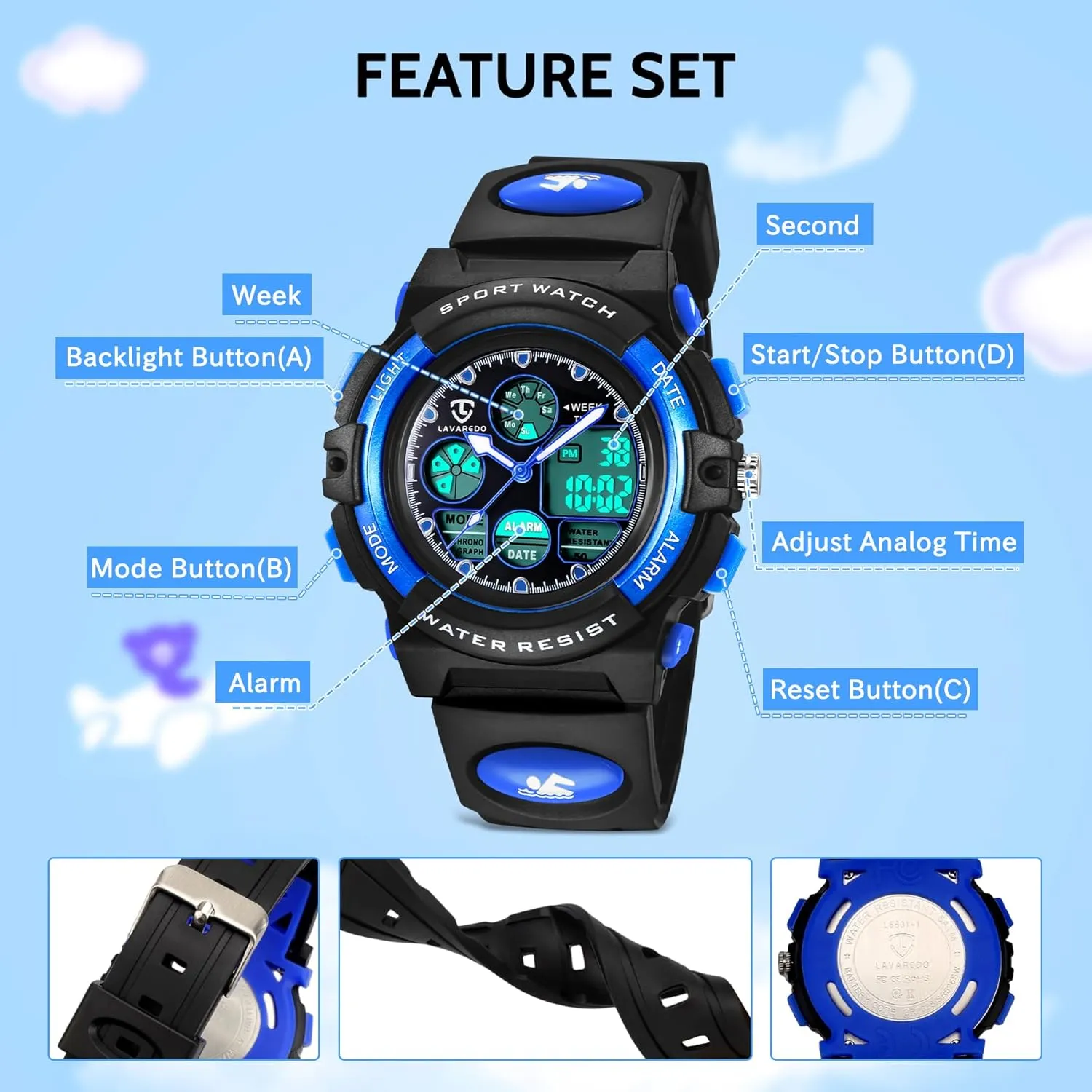 Girls Ages 5-15, Analog Digital Waterproof With Alarm Clock Stopwatch, shun level deer unfamiliar tapeworm Birthday and Christmas Gifts Kids Watch for Boys and 