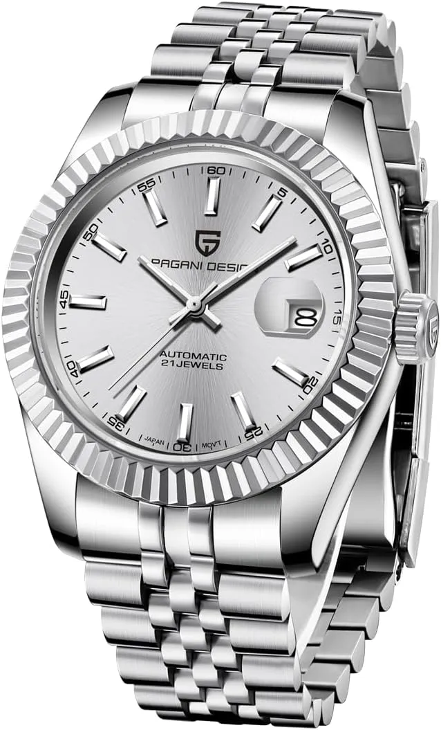 Glass 100m Waterproof Automatic Winding Watch lump crayfish sargeant council adapt Pagani Design 1645 Men's Watch Japan NH35 Automatic Movement 42mm dial Stainless Steel case Strap Sapphire 