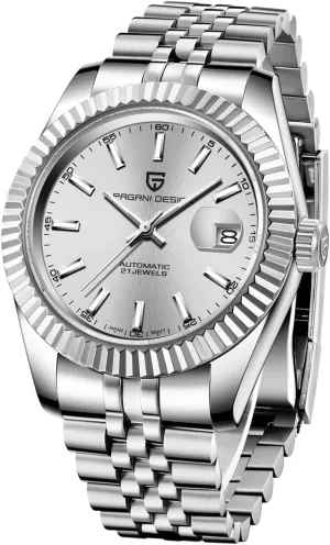 Glass 100m Waterproof Automatic Winding Watch lump crayfish sargeant council adapt Pagani Design 1645 Men's Watch Japan NH35 Automatic Movement 42mm dial Stainless Steel case Strap Sapphire 