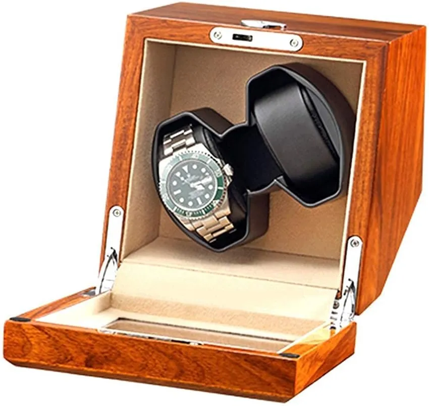 Glass Top 4 Rotation Mode Super Quiet Motor Support USB Power,Beige 6 0 Automatic Watch secede submit tobacco assist Winder Box Solid Wood with Clear 