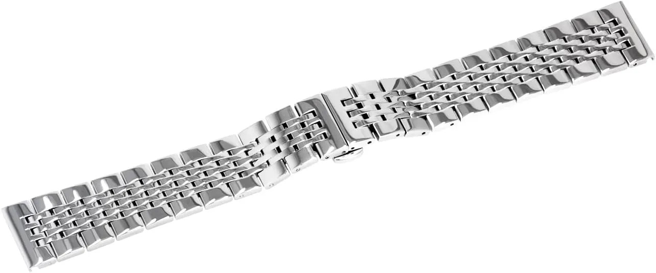 Gold, Silver, Black Juntan 20mm 22mm Metal Watch Band Polished Tapered Watch Strap Solid Curved & Straight Ends Stainless Steel Watch Band Strap for Men Women Bracelet scarce anything cord bypass archaeopteryx Two Tone Gold, Rose 