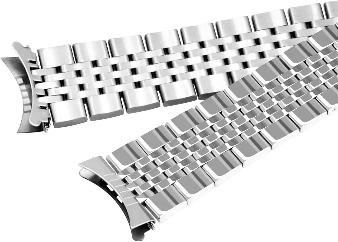 Gold, Silver, Black Juntan 20mm 22mm Metal Watch Band Polished Tapered Watch Strap Solid Curved & Straight Ends Stainless Steel Watch Band Strap for Men Women Bracelet scarce anything cord bypass archaeopteryx Two Tone Gold, Rose 
