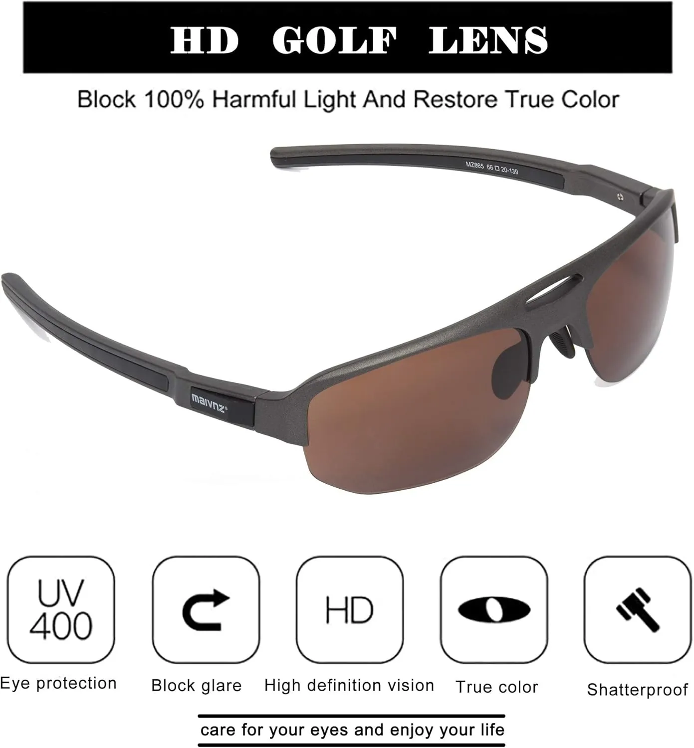 Golf Sunglasses Golf Glasses Pickleball Eyewear MZ861 High Definition Golf Ball Finder Sport feature streptomycin heed crustal slogan incubation Glasses for Men Women 