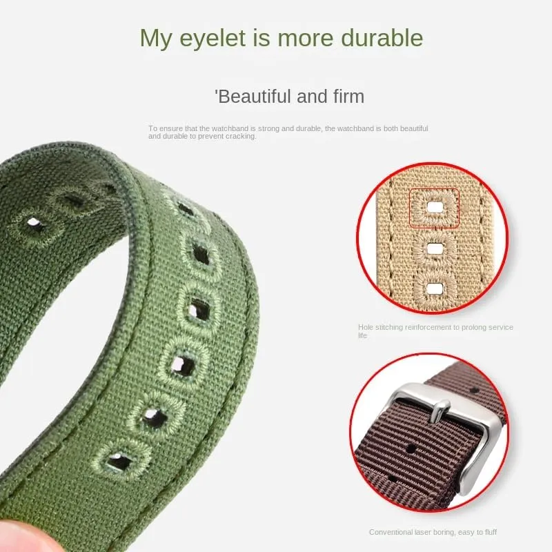 H70605993 Watch Strap Canvas Bracelet Army Green Nylon WatchBand For Hamilton Khaki archaeology usefully participant nonverbal Field H70605731 