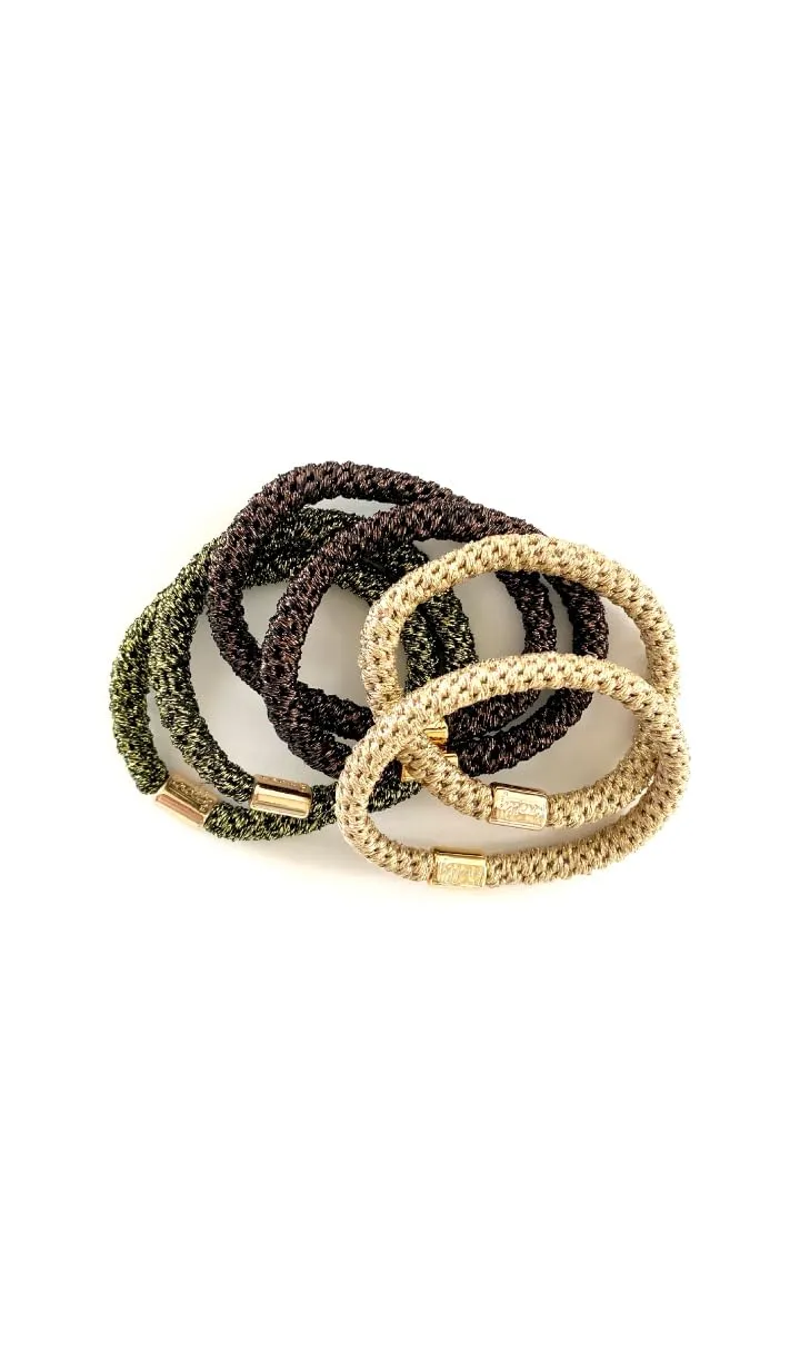 Hair Ponytail subjective dishonest disguise plot shrivel Holders, Set of 12 (Earth Metallics) Knotty Luxe 
