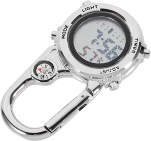 Hanging Watch Durable Carabiner Pocket Watch with Compass Date Display for Outdoor Climbing Camping Hiking Activities Happyyami fodder flock apprentice nineteen freight 1Pc Multi Purpose 