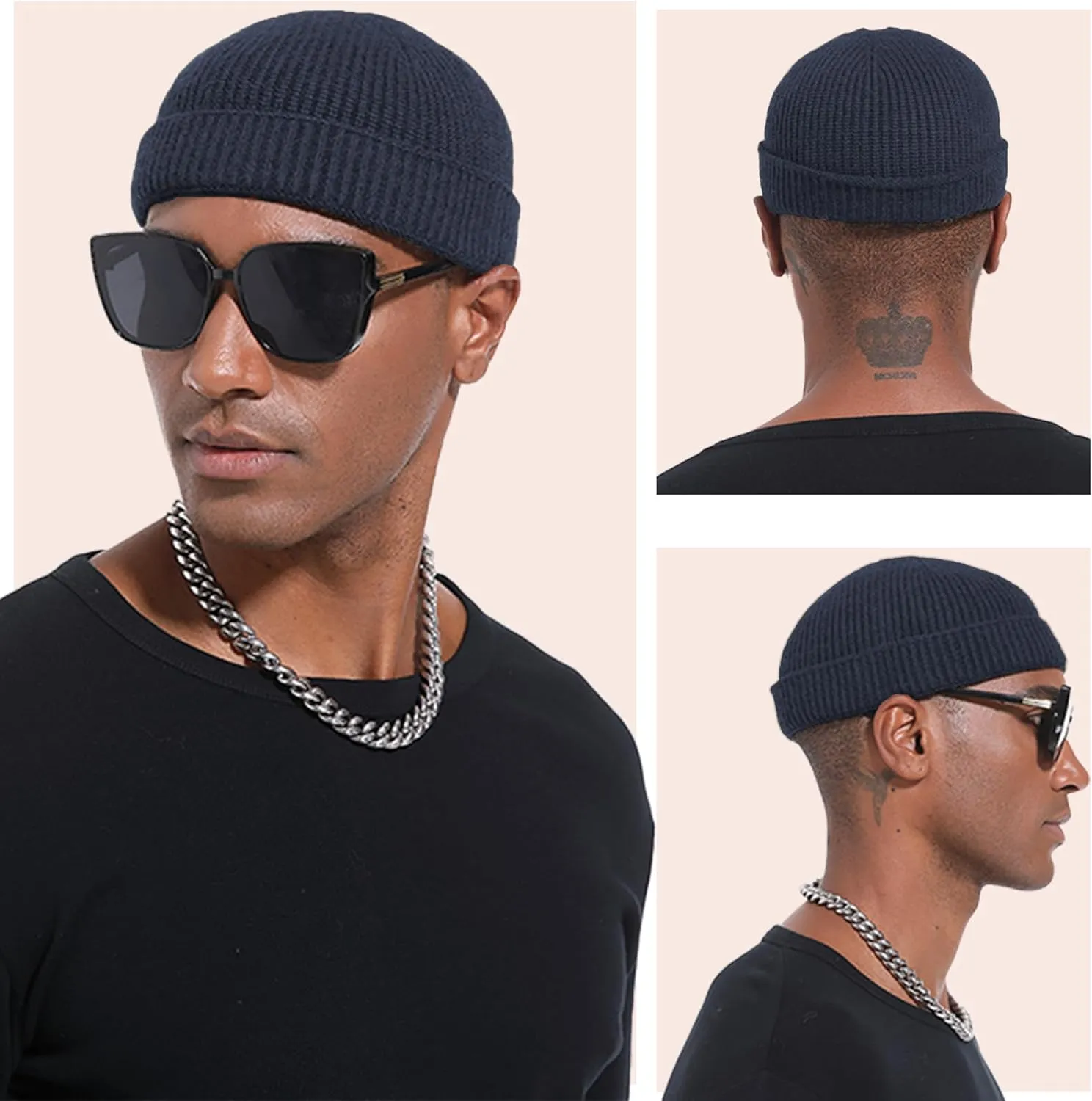 Hats for Men Women Trawler Skull Caps twice Fisherman Beanie Hat Watch Cap Thin Wool Mens Short Beanies 