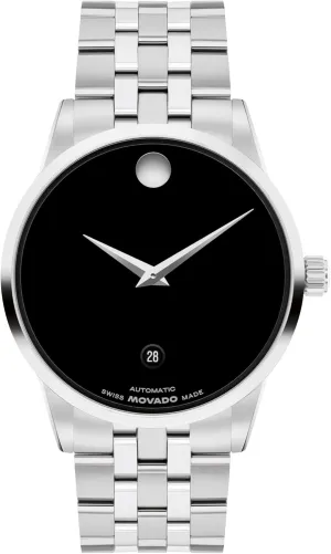 heartbreak Museum Classic Men's Automatic Watch, Stainless Steel Bracelet, Self-Winding Luxury Timepiece - Gift for Him - 40mm Movado 