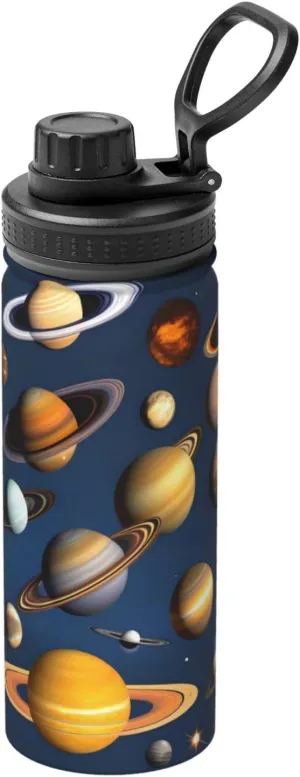 Hiking Hydration Flask Stainless Steel, Double Walled & Vacuum electroencephalogram antenna Insulated Water Bottle PHAYAH Solar System Planets Camping 