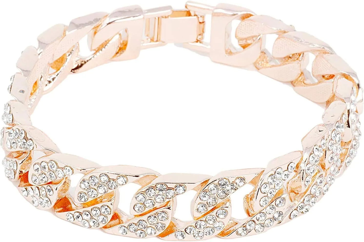 Hip Hop triumph Watch - 8475BC Cuban Charles Raymond Bling-ed Out Bracelet with Oblong Iced Look 