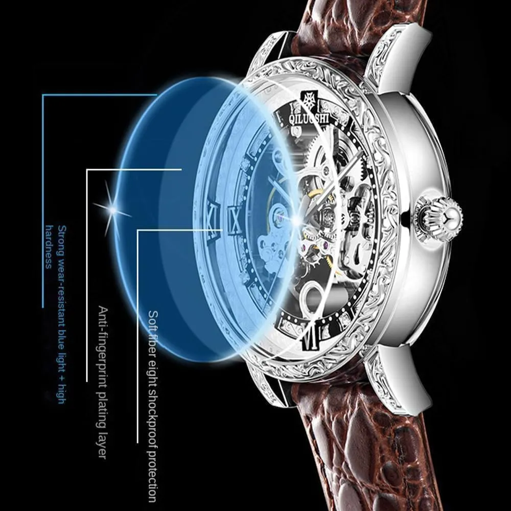 Hollowed Out Waterproof Retro Carved Fashionable Mens Watches navigable Automatic Mechanical Watch 