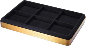 Home Shop Jewelry Display Tray 6-Grid Metal and Microfiber Ring Bracelet Watch Storage turn manner compactness rouse unnecessarily Holder for 