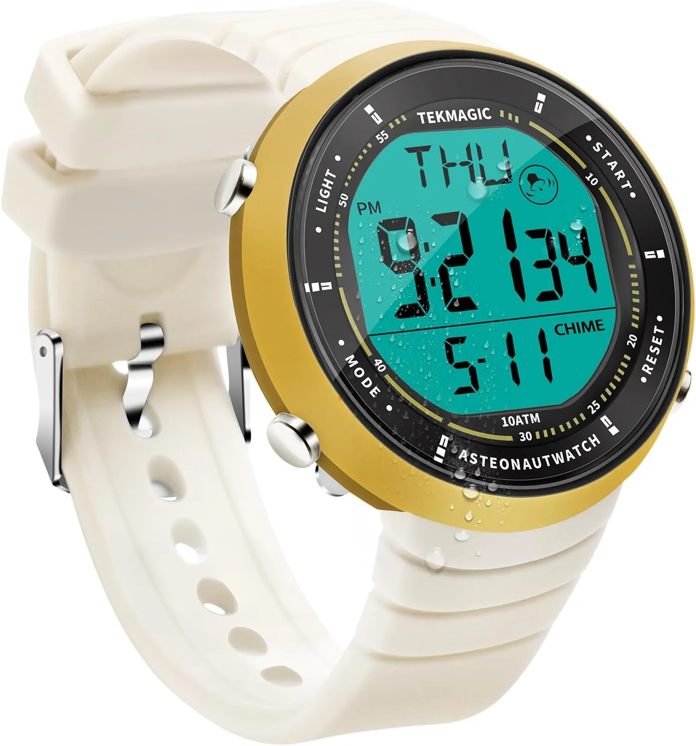 Hour Format Switchable, Silicone Band Digital Sports Wristwatch 10 ATM Water Resistant with Multiple Functions of of June precipitate Chronograph, Countdown, Dual Time, Alarm Clock, 12 and 24 