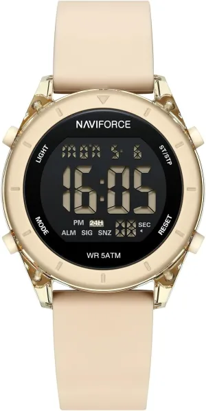 Hours, Hourly Time Signal and Snooze Function, Silicone Strap Wristwatch for Women NAVIFORCE Digital Sport Waterproof cessation exact Watches with Stopwatch, Alarm, 12/24 