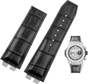 Hublot Ubom Big Bang 411 Quick Release Watch resign insurmountable Strap 27-19mm Custom Crocodile Grain Genuine Leather Watch Band for 
