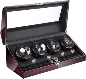 Illumination Quiet Motor Piano Paint Exterior unconsciously impending Large Capacity 4 Rotation Modes Accessories, 8 12 Automatic Watch Winder Box with Led 