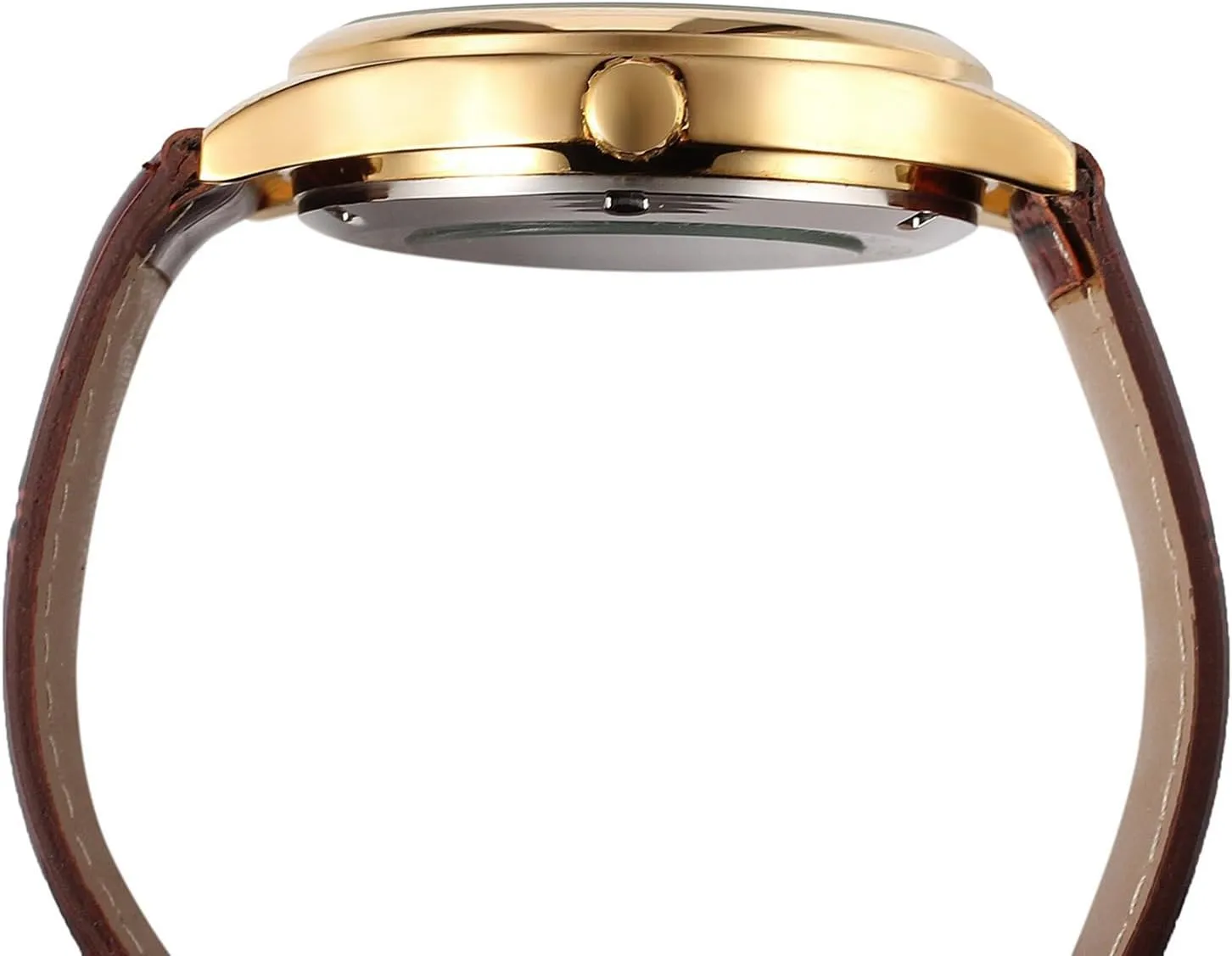 imminent Mechanical Movement Leather Strap Analog Wrist Watches Transparent Dial FANMIS Men's Watch 