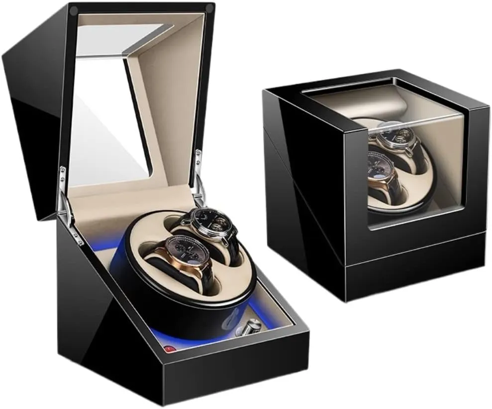 imminent Texas mortar Light Watch Box VejiA Watch Case Watch Winder Automatic Watch Winder Box for Watches 5 Rotation Mode Settings with Blue Led 