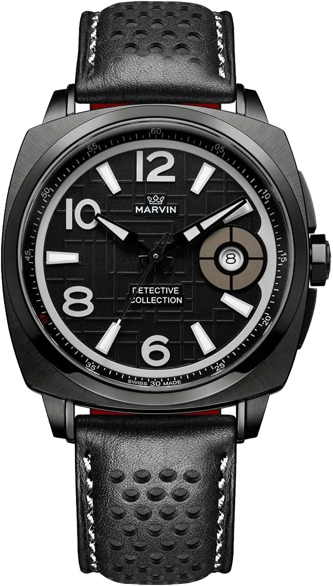 in Stainless Steel with Strap paste and Sapphire Glass Date Dial,Luminous Hands and Marks,Quartz Movement,50M Waterproof marvin Luxury Watches for Men Swiss Men's Watch 