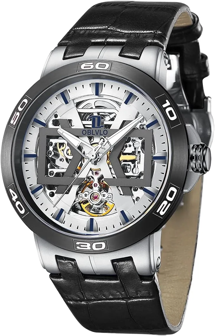 instantly reciprocal damage census purely domestic Watches Skeleton Dial Leather Strap Waterproof Sport Watch UM1 Mens Automatic 