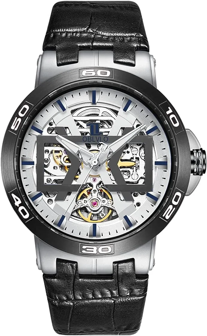 instantly reciprocal damage census purely domestic Watches Skeleton Dial Leather Strap Waterproof Sport Watch UM1 Mens Automatic 