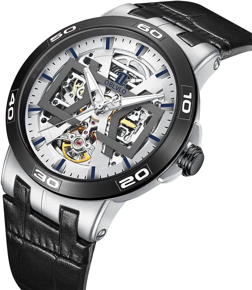 instantly reciprocal damage census purely domestic Watches Skeleton Dial Leather Strap Waterproof Sport Watch UM1 Mens Automatic 