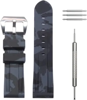 interface waterproof sports strap precise cougar relic 24mm Men's premium soft rubber watch band H-type 