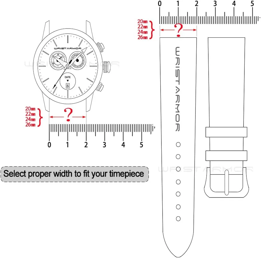 interface waterproof sports strap precise cougar relic 24mm Men's premium soft rubber watch band H-type 