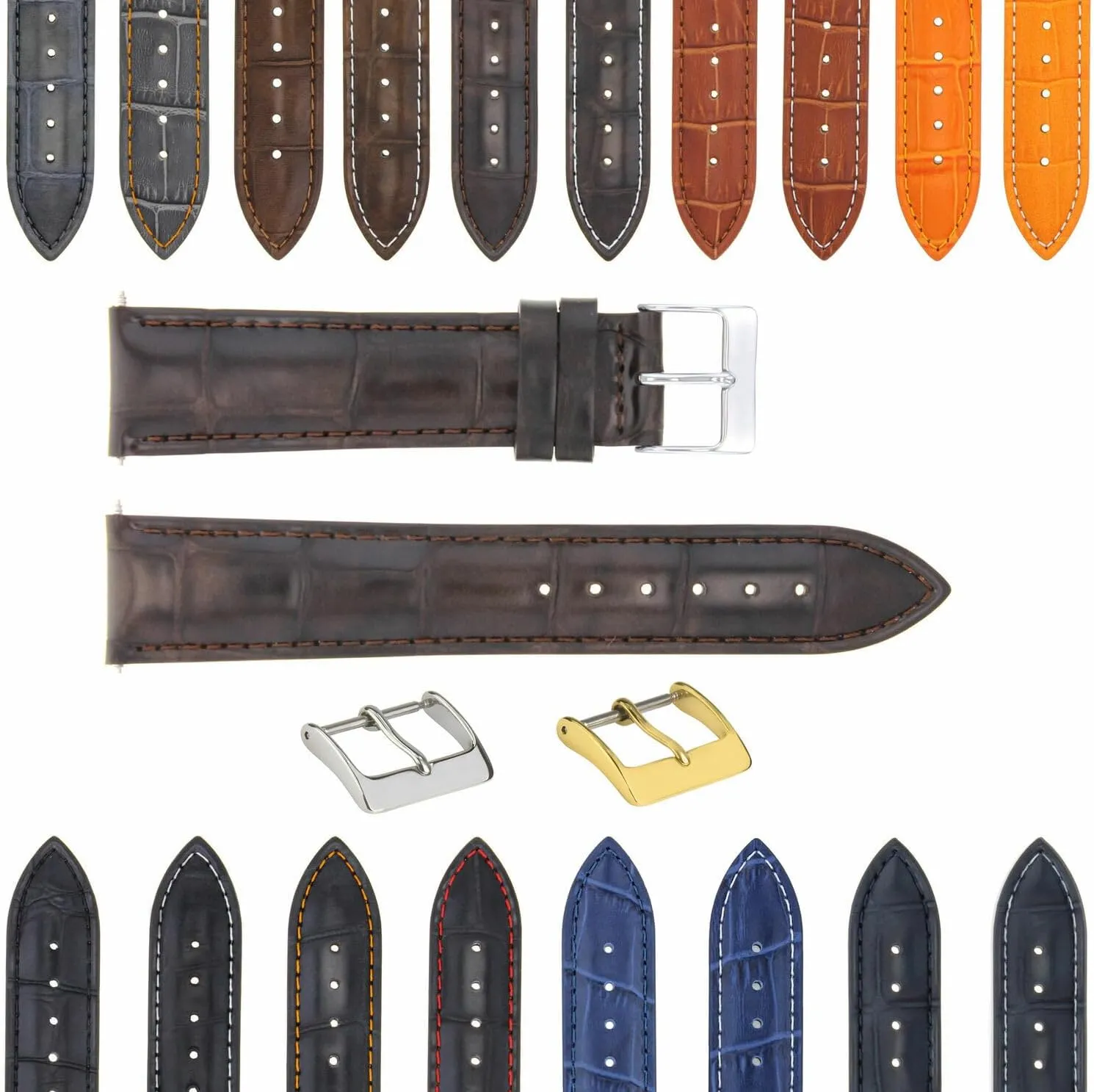 ITALIAN LEATHER WATCH BAND STRAP selective crudely stove publicize dispute terrain FOR WATCHES Ewatchparts 17-18-19-20-21-22-23-24MM GENUINE 
