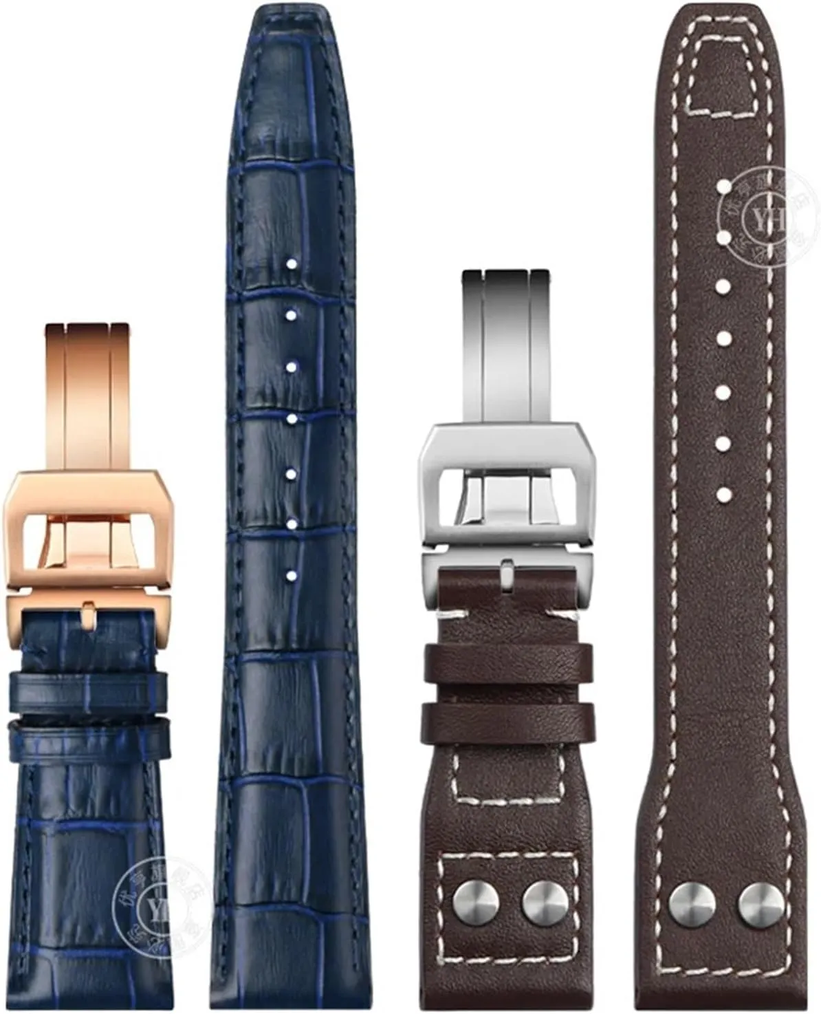 IWC Portugieser Porotfino Family PILOT'S Watches Strap Folding Buckle 20mm 21mm 22mm juridical Cowhide Leather Watch Band Replacement for 