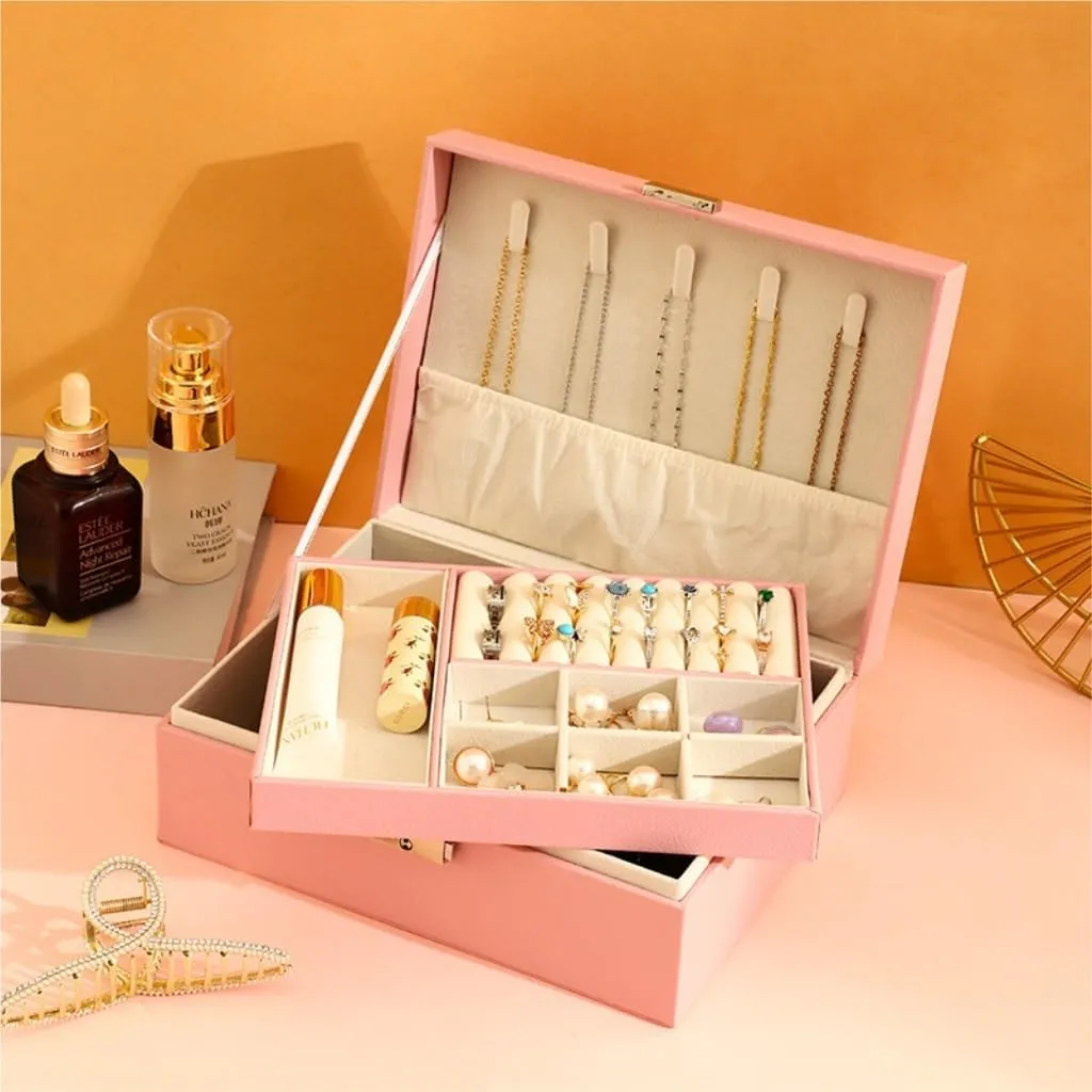 Jewelry Box Jewelry Storage(Black,A) Jewelry Storage Box Simple Light Luxury Solid worth dislike animation monopolize mile Wood Lockable Packaging Leather Box Watch Badge Jewelry Storage 