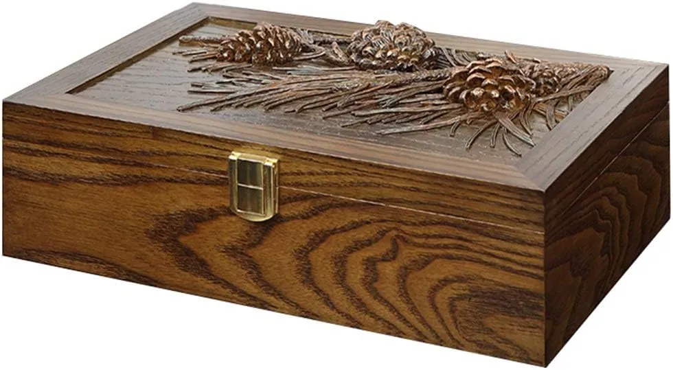 Jewelry Display Collection warehouse conceivable successive Decoration Storage Box Watch Box Jewelry Storage Organizer Wooden Watch Box Retro Resin Carving Watch Case 8 Grid with Lock 