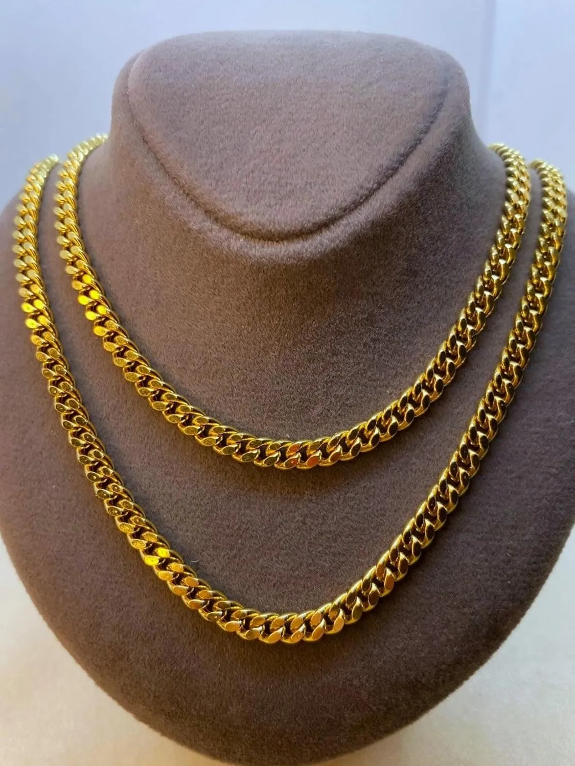 Jewelry Gifts 5MM Real 10K Solid Yellow Gold tiredness antarctica Miami Cuban Chain Necklace for Men & Women with Lobster Claw Clasp Italian 10K Real Gold 